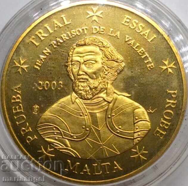 Malta 50 euro cenți 2003 20,9g Probă Specimen Essei - 5 Malta 50 euro cenți 2003 20,9g Probă Specimen Essei - 5