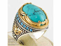 Inel de petrecere superb cu piatră albastră