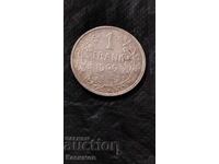 Rare silver coin from Belgium 1 Franc 1909