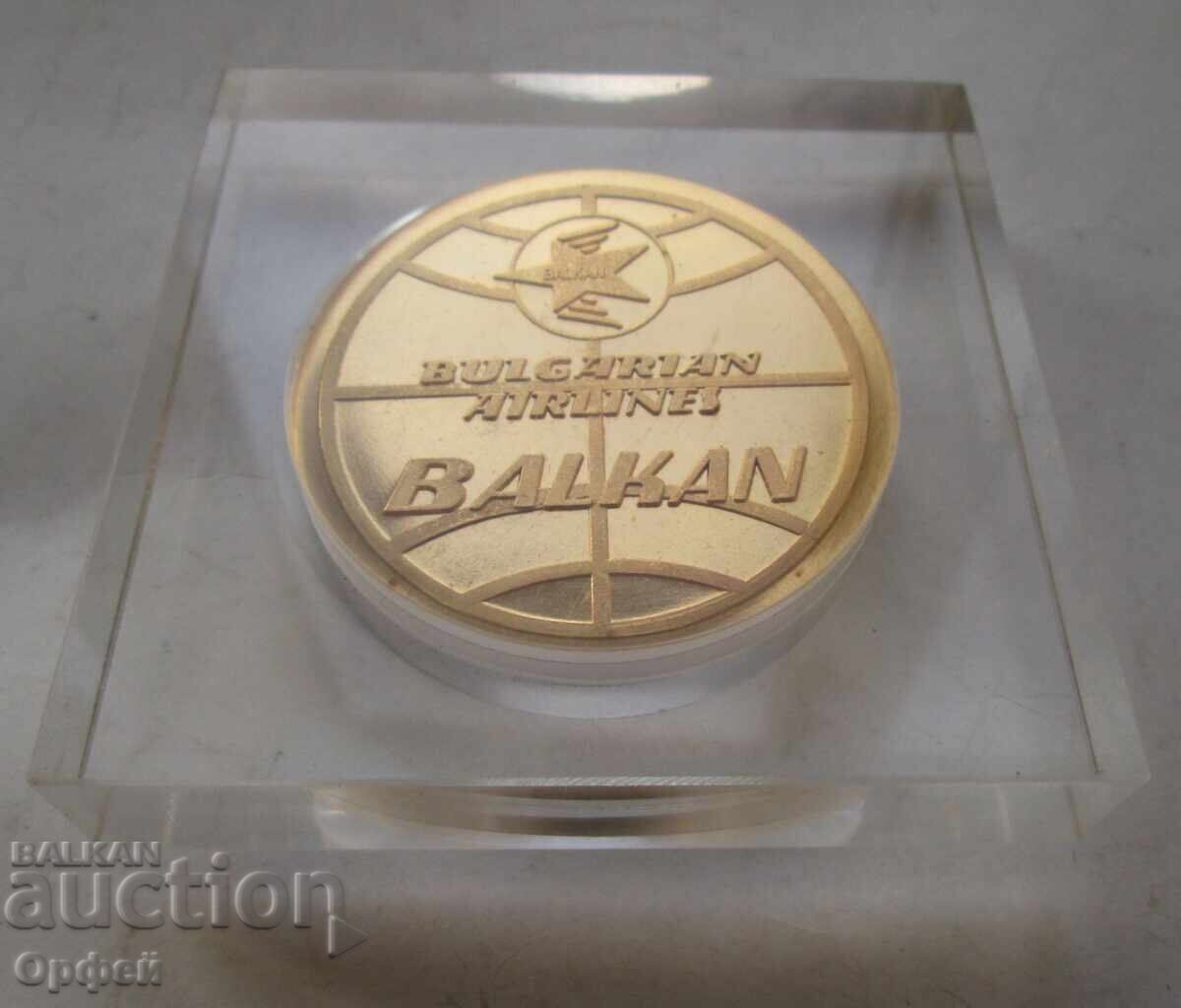 Доставка на НРБ Соц стар настолен медал плакет Авиация БГА Балкан 1947 Доставка на НРБ Соц стар настолен медал плакет Авиация БГА Балкан 1947