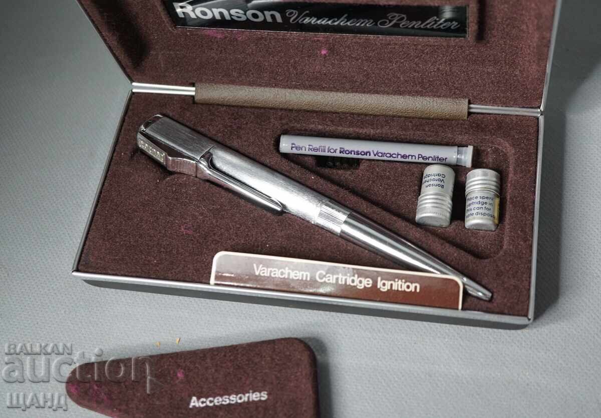RONSON VARACHEM Stilou-brichetă de lux vechi, cu cutie cu preț € 60.00 | 117.35 BGN RONSON VARACHEM Stilou-brichetă de lux vechi, cu cutie cu preț € 60.00 | 117.35 BGN