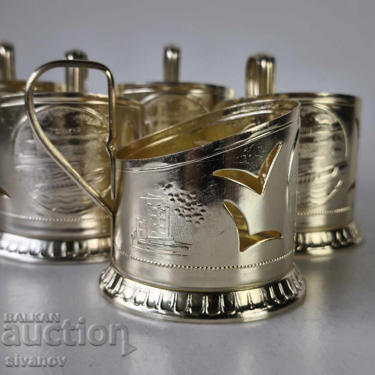 Аукцион Стар комплект от 5 подстакани стакани сервиз СССР #6221 Аукцион Стар комплект от 5 подстакани стакани сервиз СССР #6221