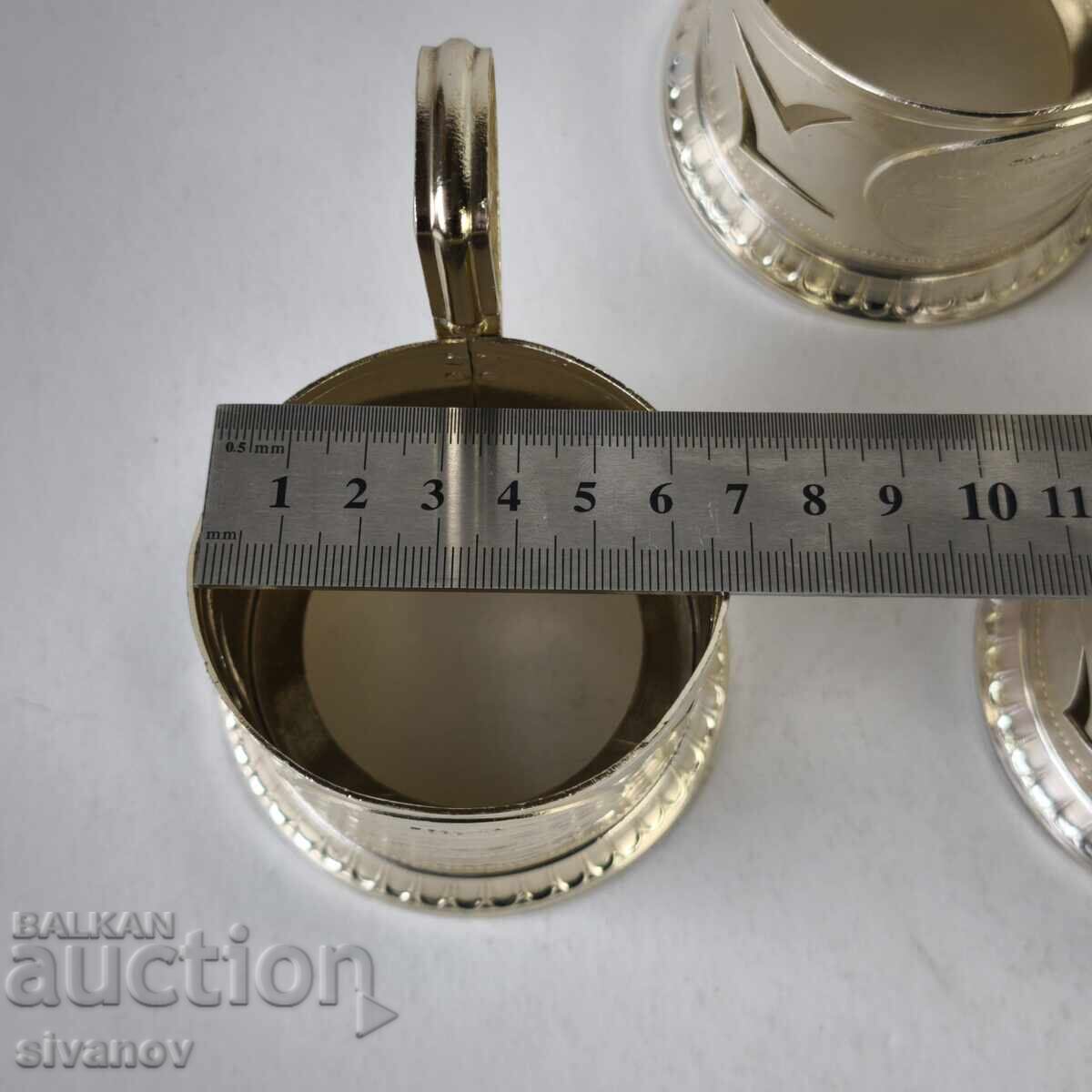 Стар комплект от 5 подстакани стакани сервиз СССР #6221 - 6 Стар комплект от 5 подстакани стакани сервиз СССР #6221 - 6