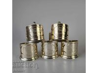 Стар комплект от 5 подстакани стакани сервиз СССР #6221