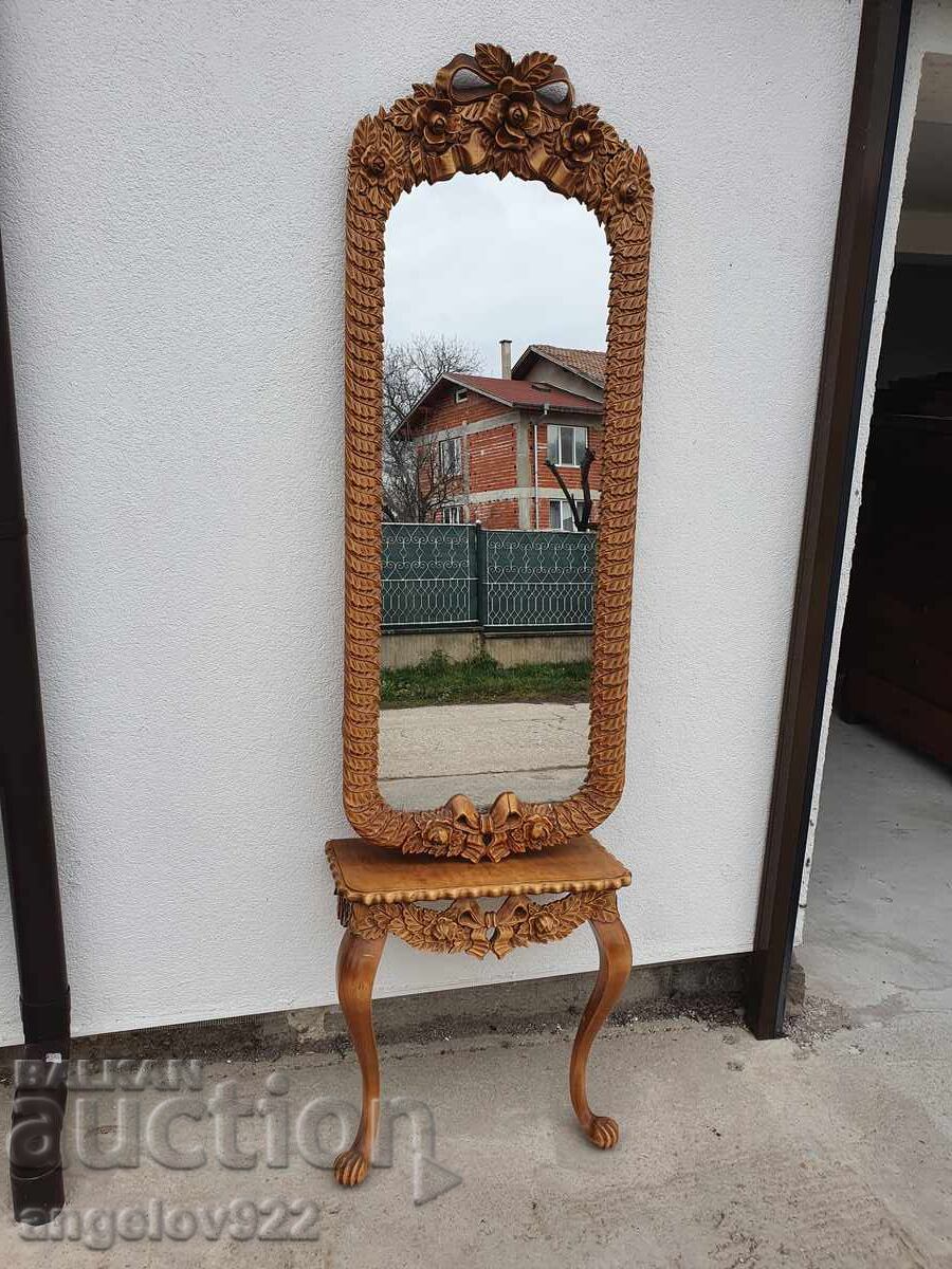 Παράδοση Όμορφο vintage καθρέφτη με κονσόλα μασίφ!!!