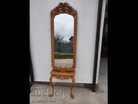 Beautiful vintage mirror with console table, solid wood!!!