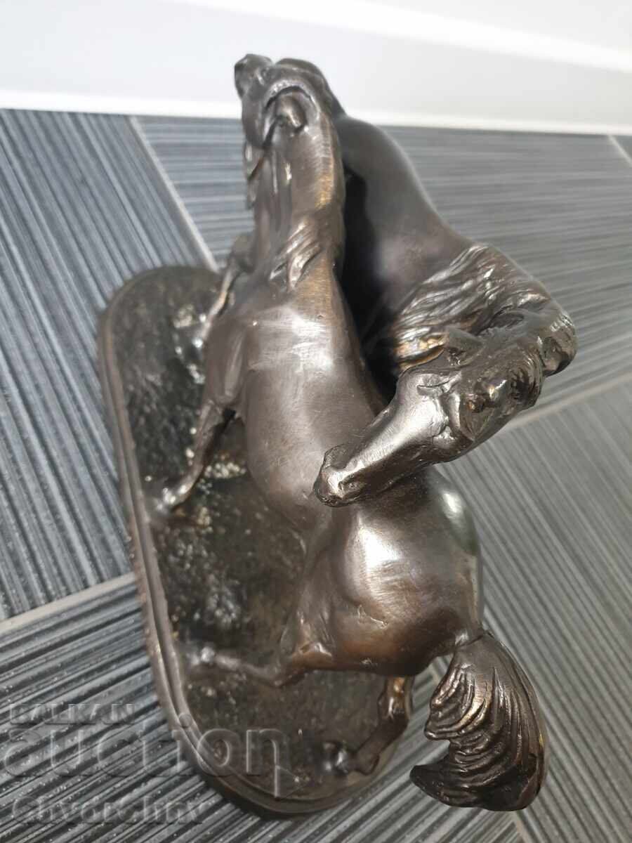 Δημοπρασία 30εκ-4kg Μενε statuetka-σύνθεση/φιγούρα με δύο άλογα Δημοπρασία 30εκ-4kg Μενε statuetka-σύνθεση/φιγούρα με δύο άλογα