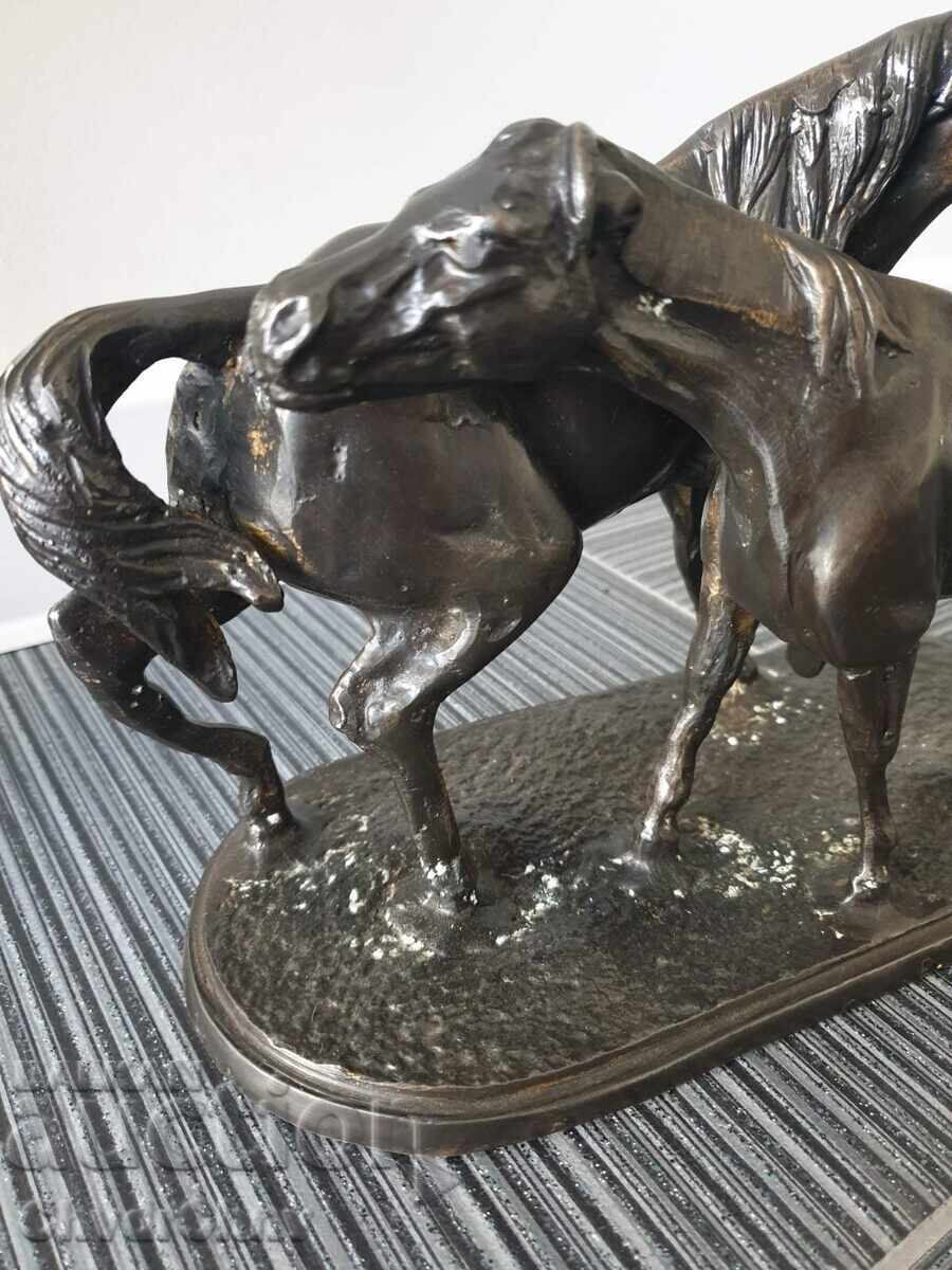 30cm-4kg Mene statuette-composition/figure with two horses - 6 30cm-4kg Mene statuette-composition/figure with two horses - 6