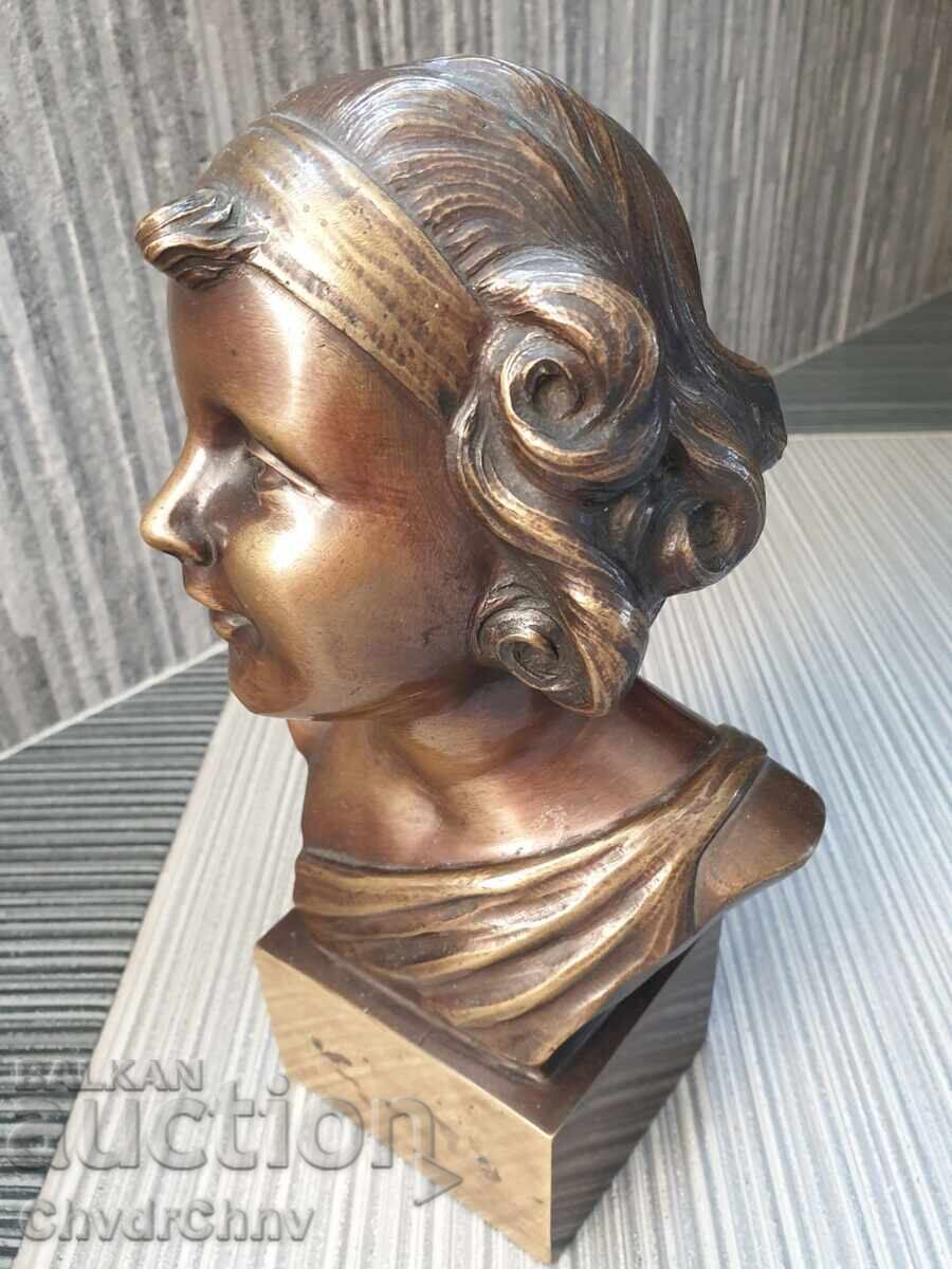 Δημοπρασία 26sm-5kg αγαλματίδιο-προτομή/μπρούτζινο γλυπτό/φιγούρα κοριτσιού Δημοπρασία 26sm-5kg αγαλματίδιο-προτομή/μπρούτζινο γλυπτό/φιγούρα κοριτσιού