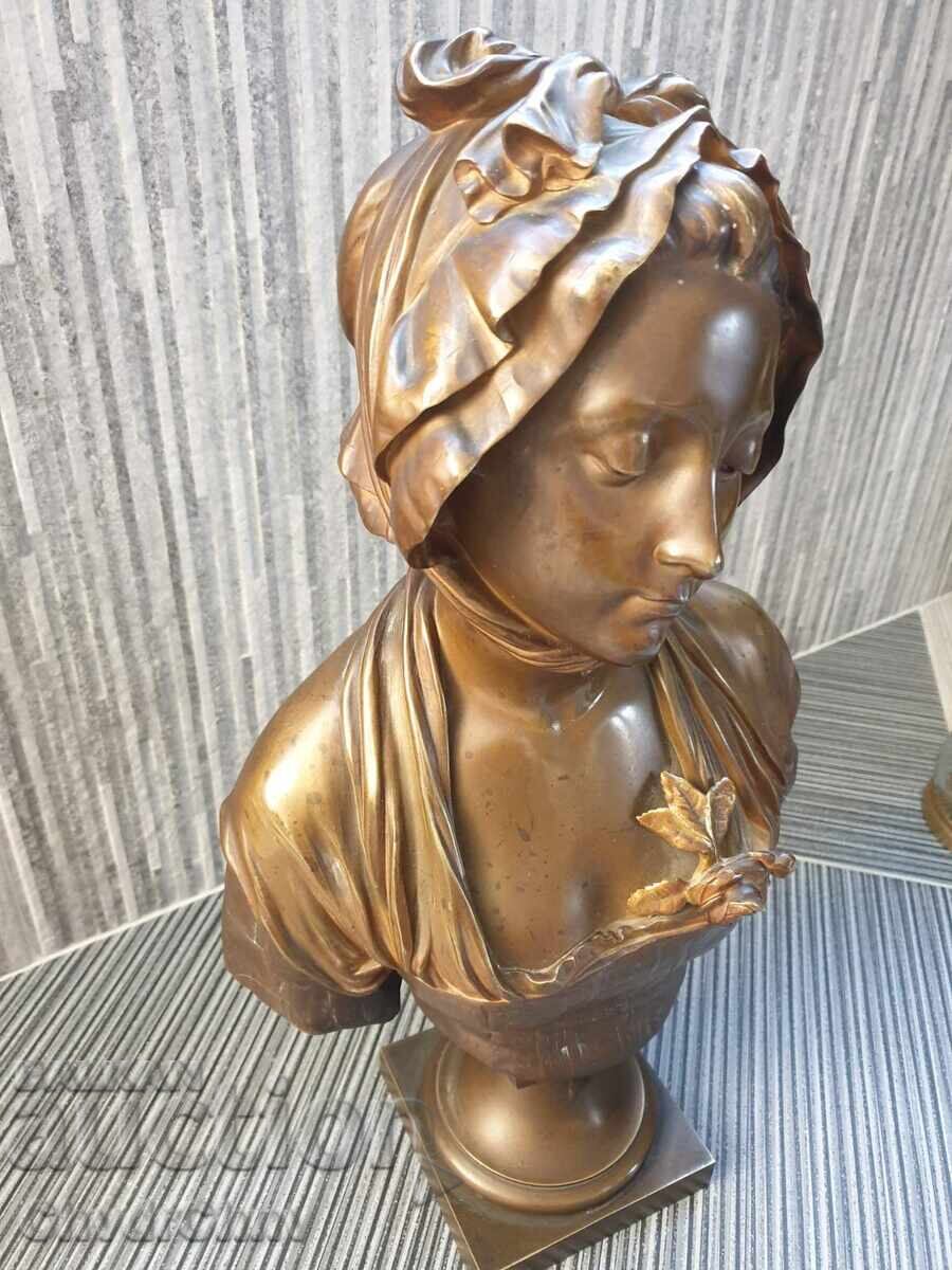 49cm-10kg Laurent statuetă-bust/sculptură de bronz/figură - 5