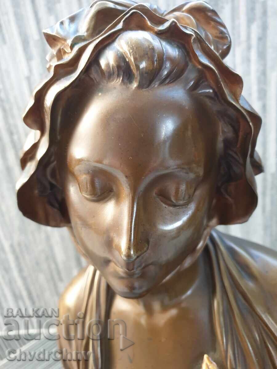 49cm-10kg Laurent statuetă-bust/sculptură de bronz/figură - 6