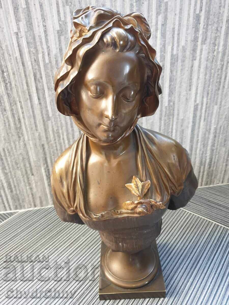 49cm-10kg Laurent statuetă-bust/sculptură de bronz/figură
