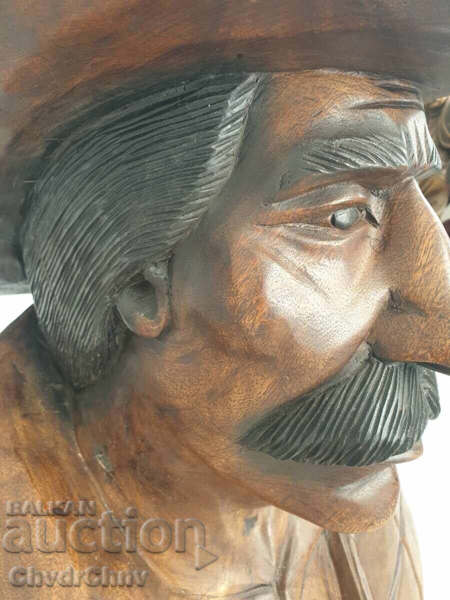 Auction  70cm-50kg Wood Carving Statue/Wooden Sculpture/Figure-Bust