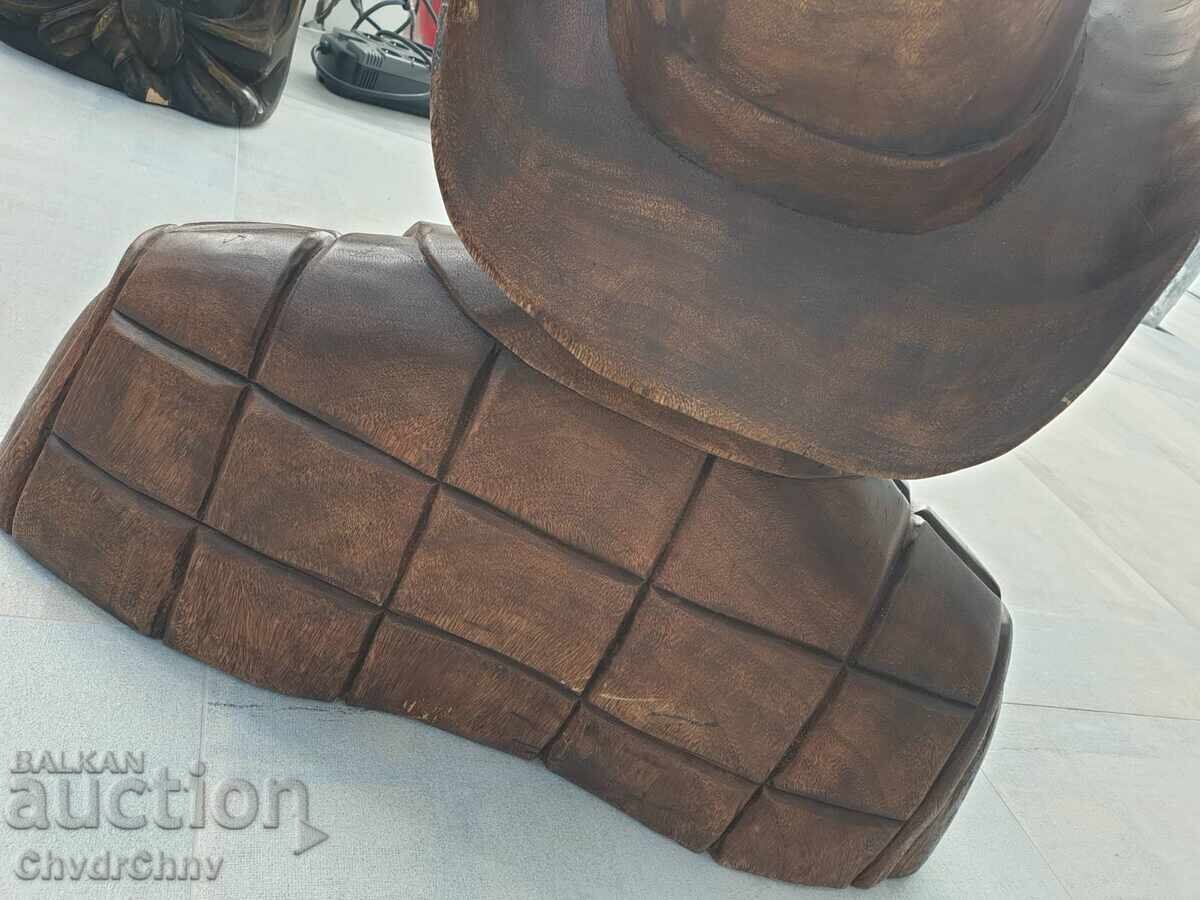 70cm-50kg Wood Carving Statue/Wooden Sculpture/Figure-Bust - 6