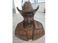 Statuie sculptată în lemn de 70cm-50kg / Sculptură din lemn / Figură-bust