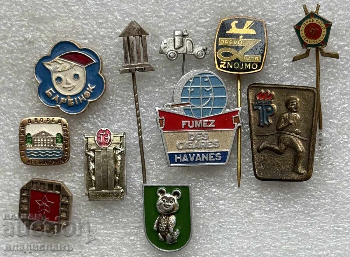 Lot of foreign badges on various themes Lot of foreign badges on various themes