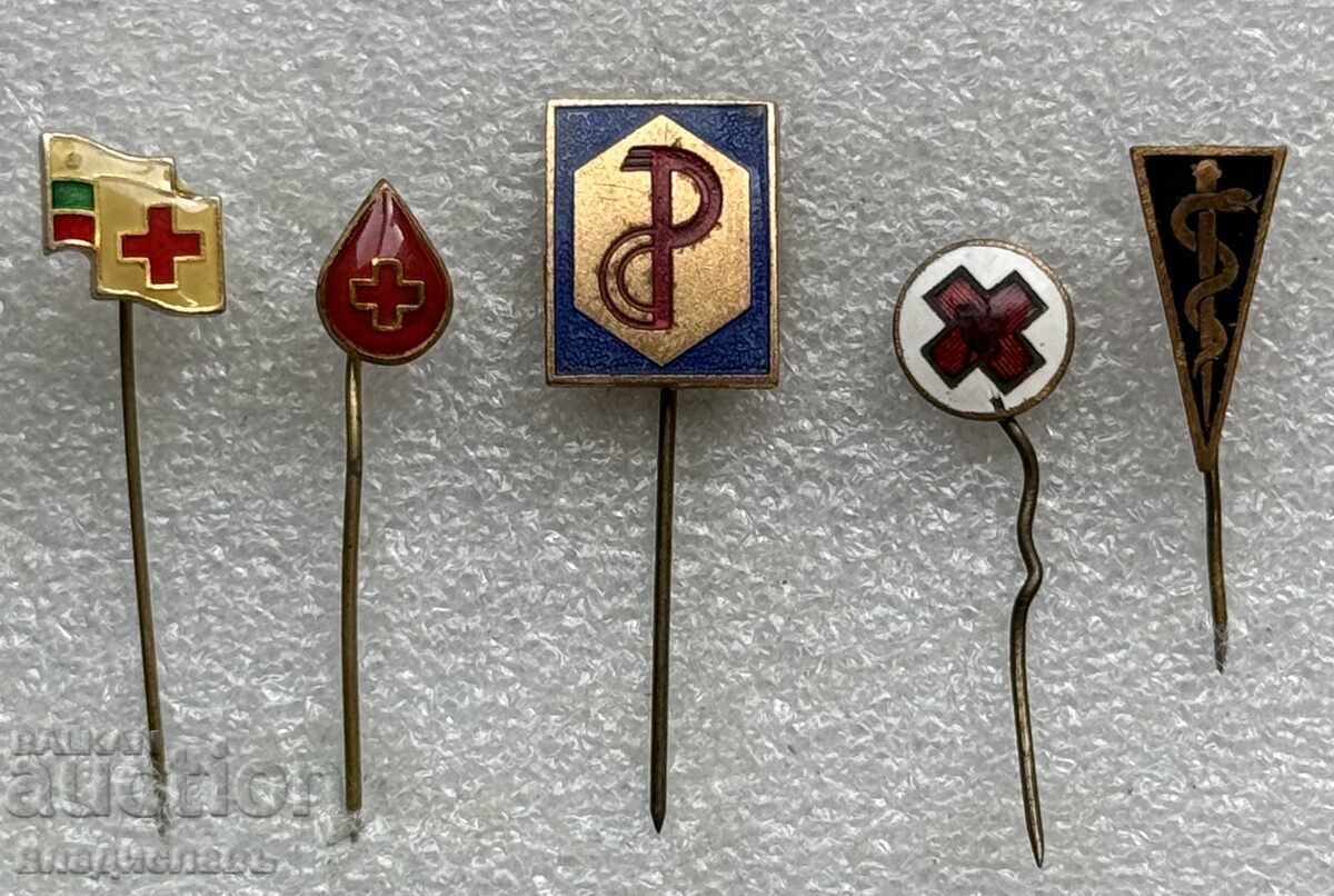 стари значки Фармахим БЧК Български Лекарски Съюз стари значки Фармахим БЧК Български Лекарски Съюз