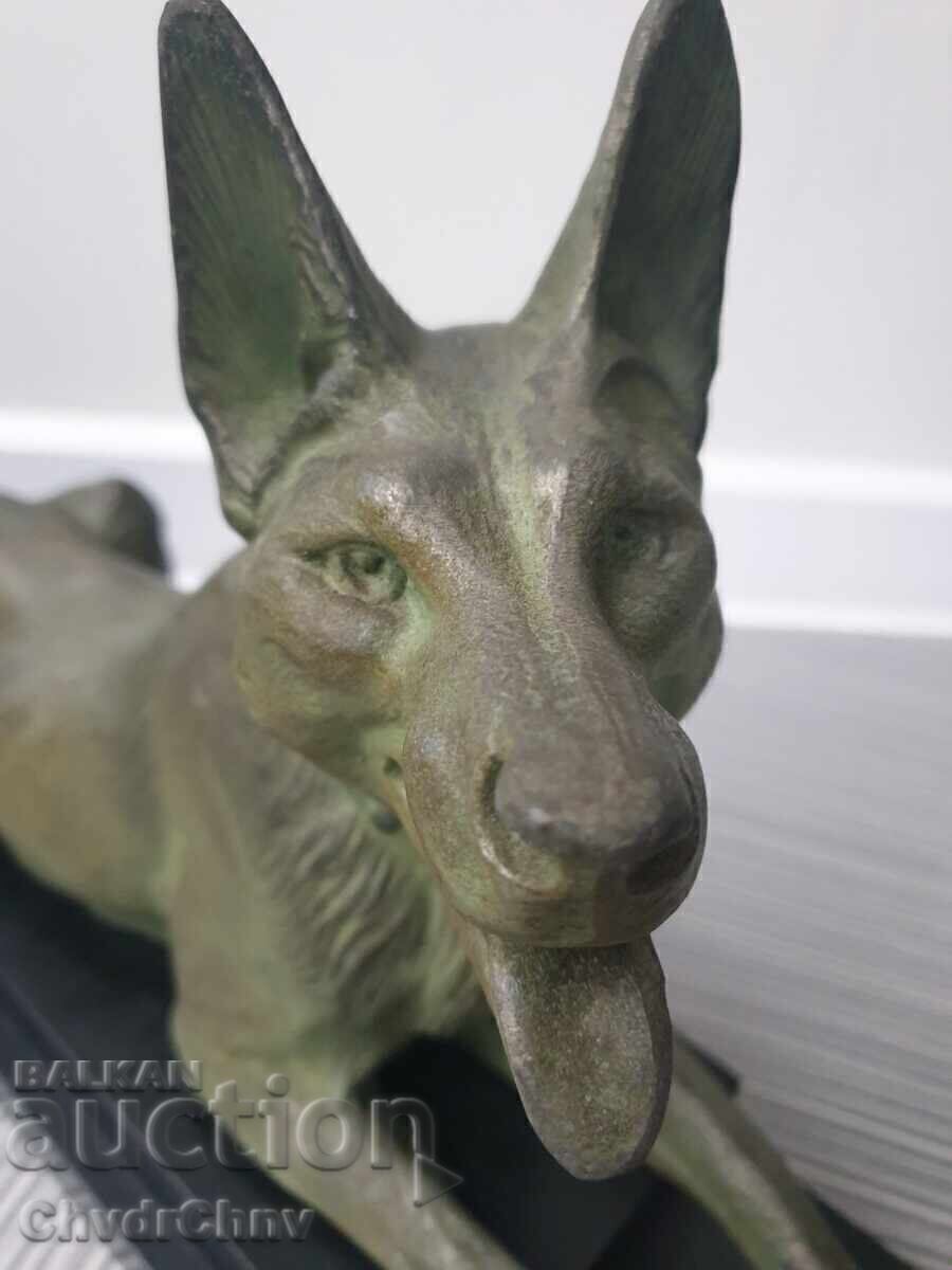 51cm-9kg Carvin statuetă/sculptură/figură câine ciobănesc - 7