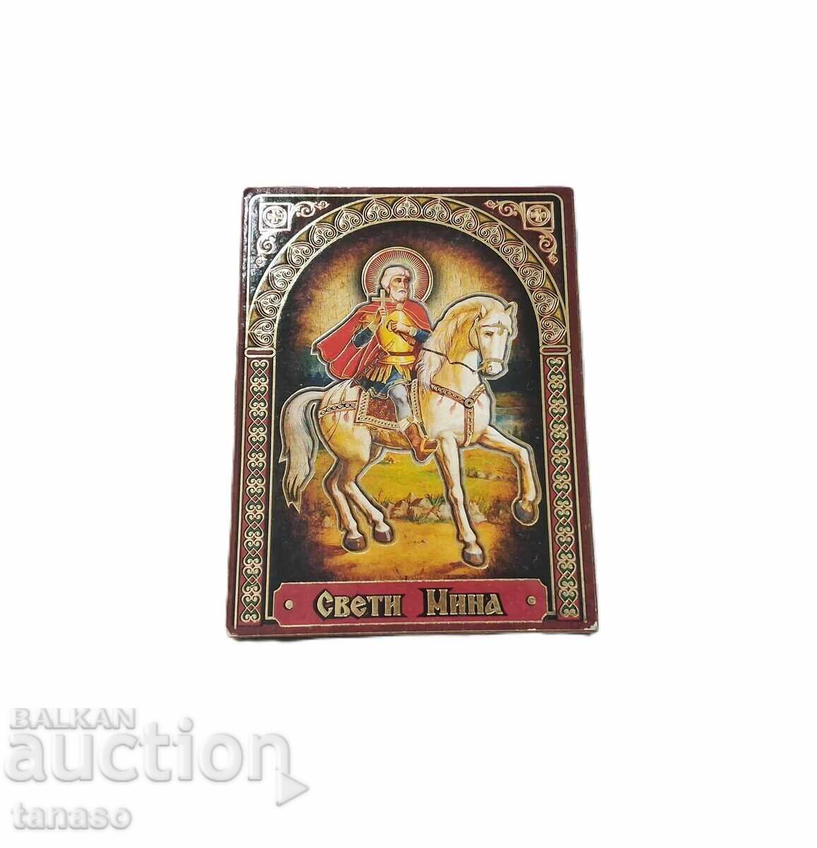 Mica icoană ortodoxă Sfântul Mina cu preț € 5.00 | 9.78 BGN