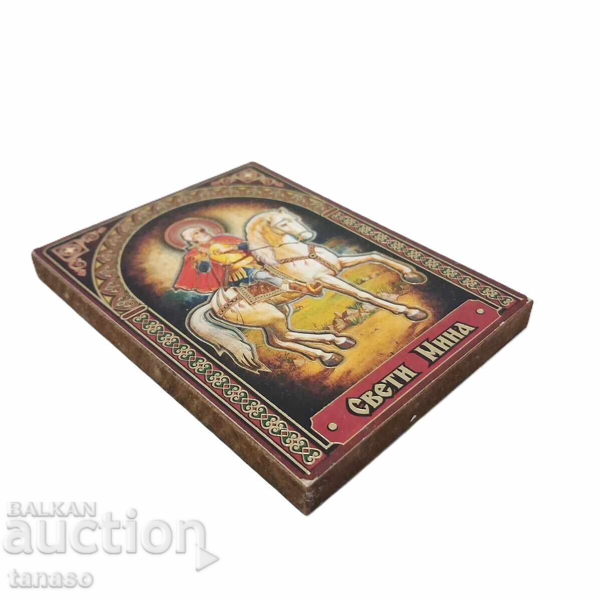 Licitație Mica icoană ortodoxă Sfântul Mina