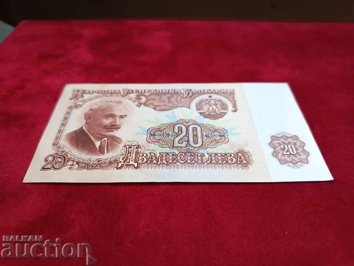 България банкнота 20 лева от 1974 г. аUNC с цена € 2.20 | 4.30 лв. България банкнота 20 лева от 1974 г. аUNC с цена € 2.20 | 4.30 лв.