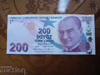 Turcia bancnotă 200 lire emisiune 2009 UNC