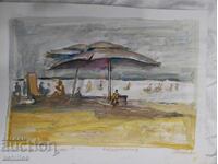 Картина Петър Ненов плаж градина