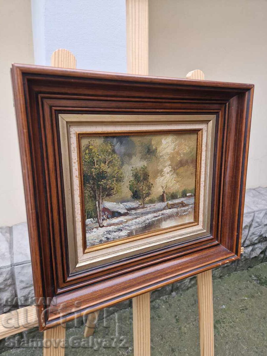 Delivery of Wonderful antique Belgian oil painting on canvas Delivery of Wonderful antique Belgian oil painting on canvas