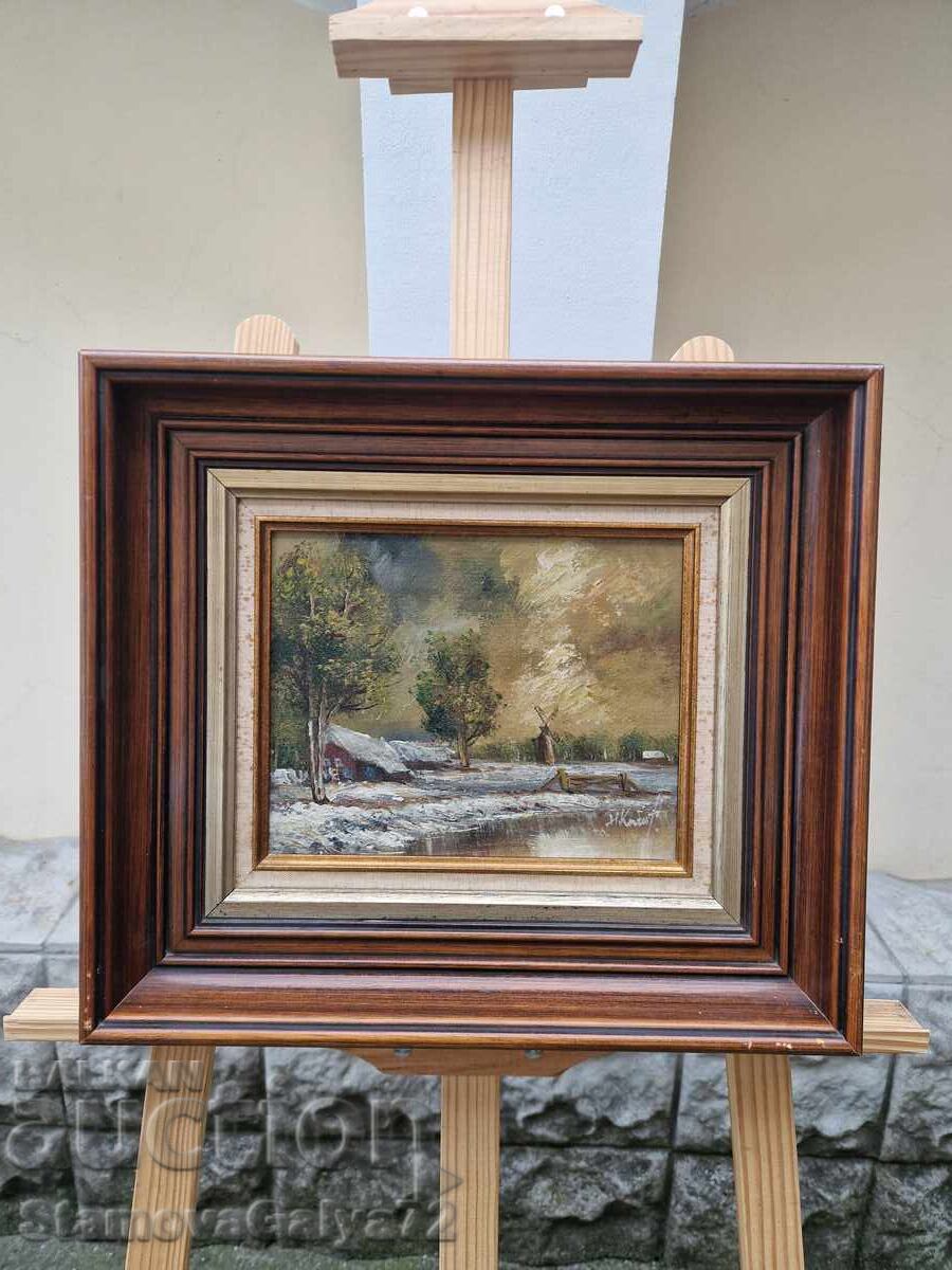 Wonderful antique Belgian oil painting on canvas Wonderful antique Belgian oil painting on canvas