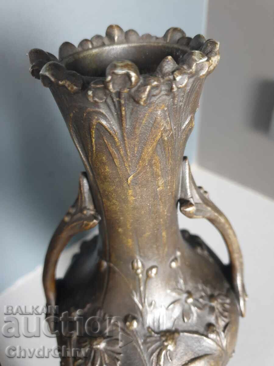 Livrarea 32cm pereche de vaze cu piedestal figurativ/ZAM-marmură