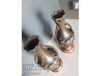 32cm pereche de vaze cu piedestal figurativ/ZAM-marmură
