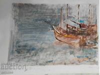 Картина Петър Ненов плаж градина