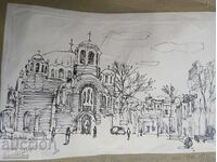 Painting Petar Nenov Old Sofia Sedmochislenitsi