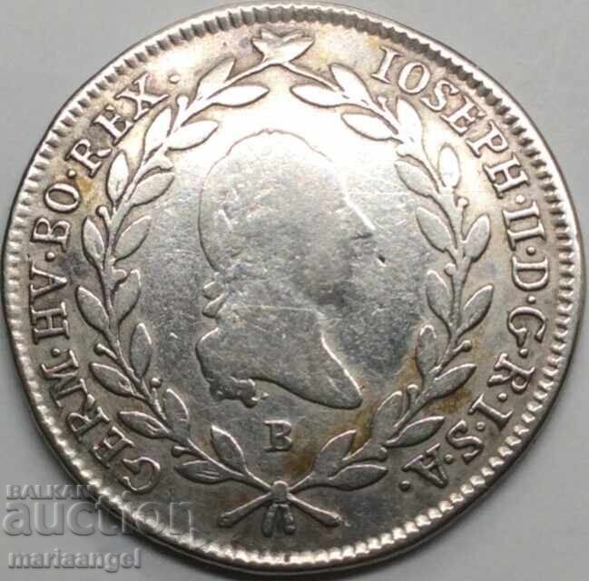 20 Kreuzer 1786 Austria B - Kremnitz Joseph II - destul de rar - 7 20 Kreuzer 1786 Austria B - Kremnitz Joseph II - destul de rar - 7