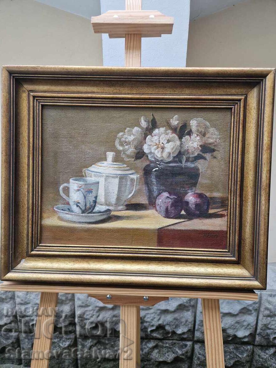 Υπέροχος αντίκα αριστουργηματικός πίνακας νεκρής φύσης λάδι σε καμβά με τιμή € 127.00 | 248.39 BGN Υπέροχος αντίκα αριστουργηματικός πίνακας νεκρής φύσης λάδι σε καμβά με τιμή € 127.00 | 248.39 BGN