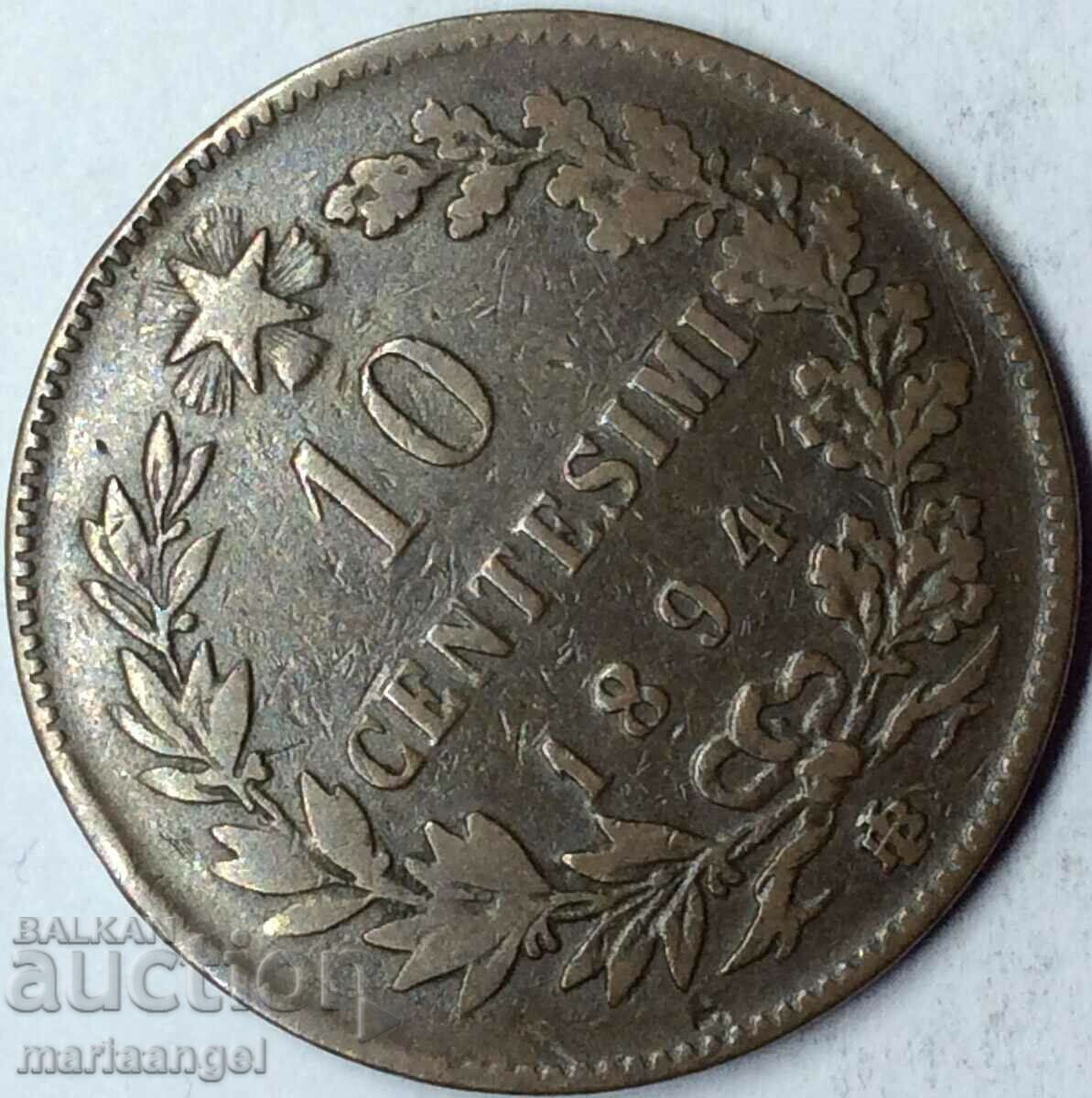 Italy - 10 centesimi 1894 Umberto I 30mm - 5 Italy - 10 centesimi 1894 Umberto I 30mm - 5