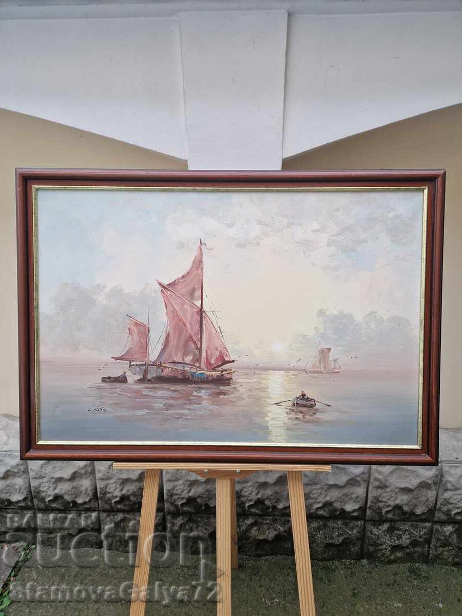 Прекрасна голяма авторска картина масло върху платно с цена € 143.00 | 279.68 лв.