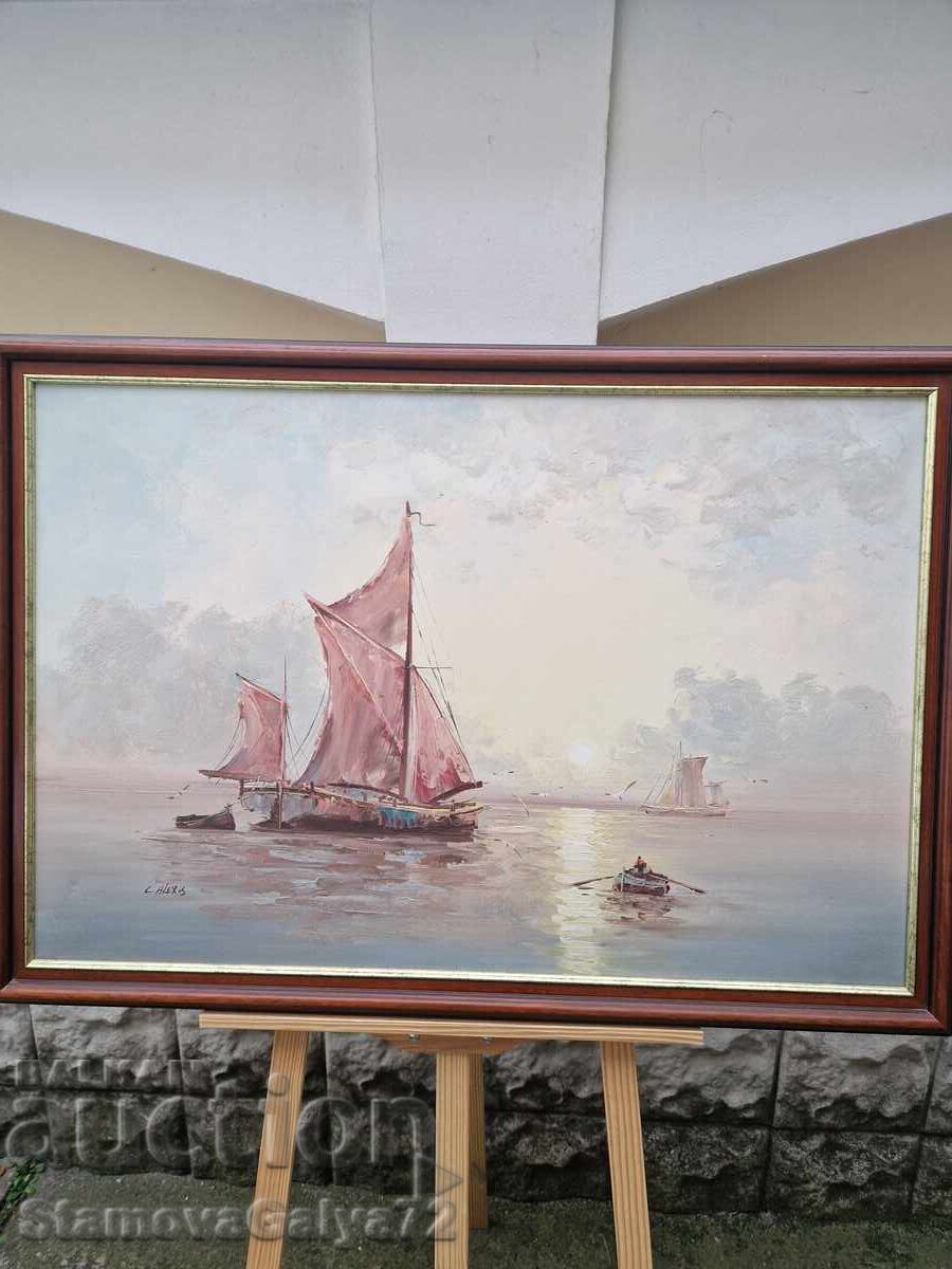 Аукцион Прекрасна голяма авторска картина масло върху платно Аукцион Прекрасна голяма авторска картина масло върху платно