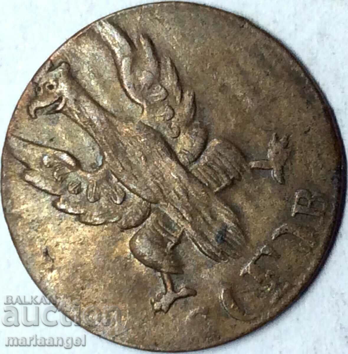 1 хелер 1821 Франкфурт Германия Орел бронз - 5