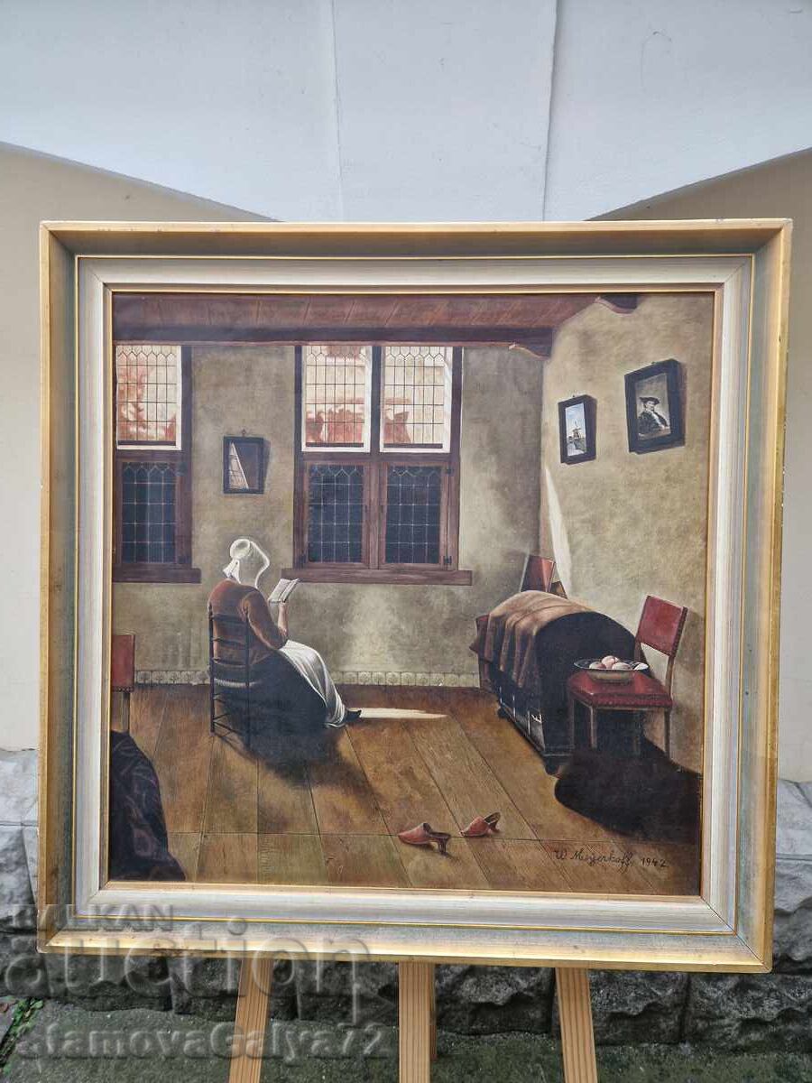 Wonderful old original antique oil painting on canvas with price € 167.00 | 326.62 BGN