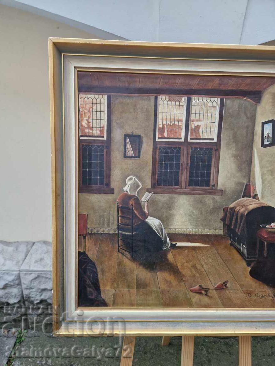 Wonderful old original antique oil painting on canvas - 5