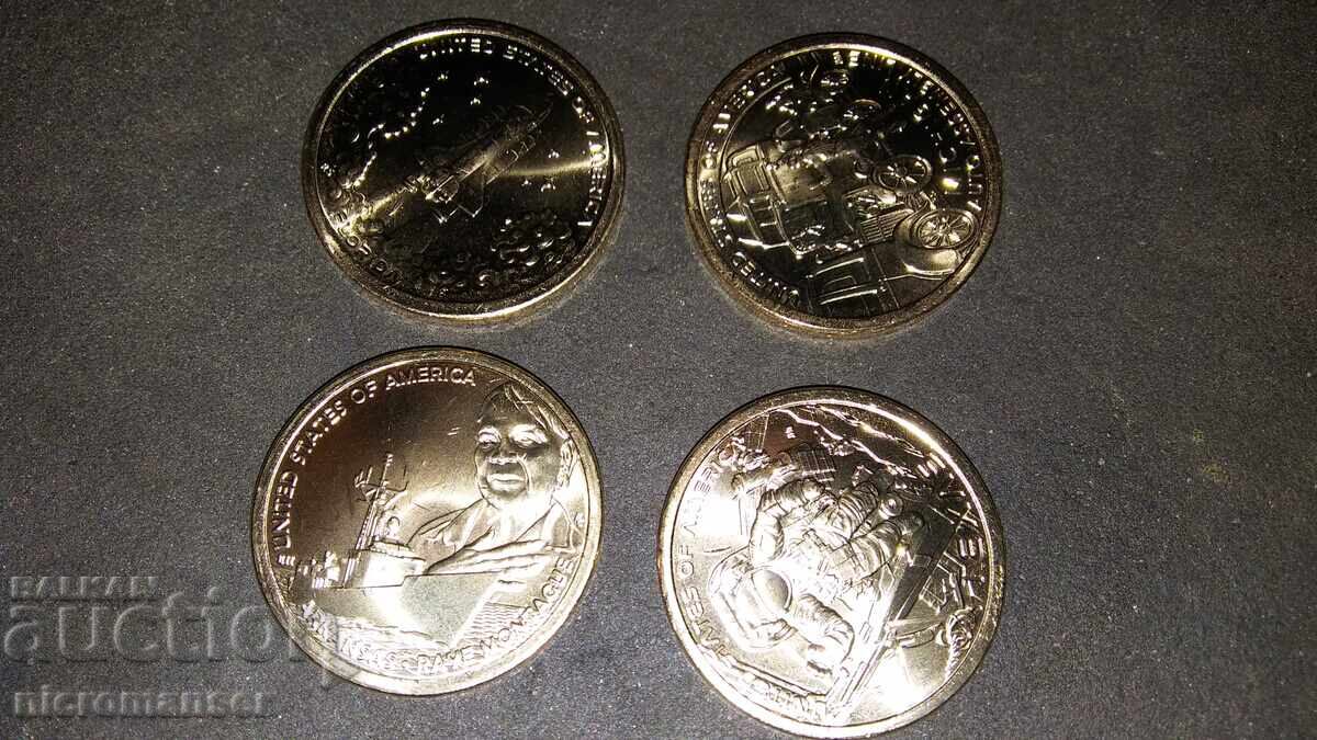 1 dolar. Seria inovației monetare! 4 bucăți