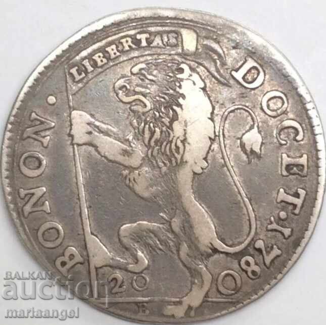 1 λίρα 1780 Βατικανό 20 μπολονίνι Μπολόνια Πίος VI ασήμι - 5