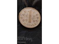 Old silver coin from Finland 1 Markka 1965