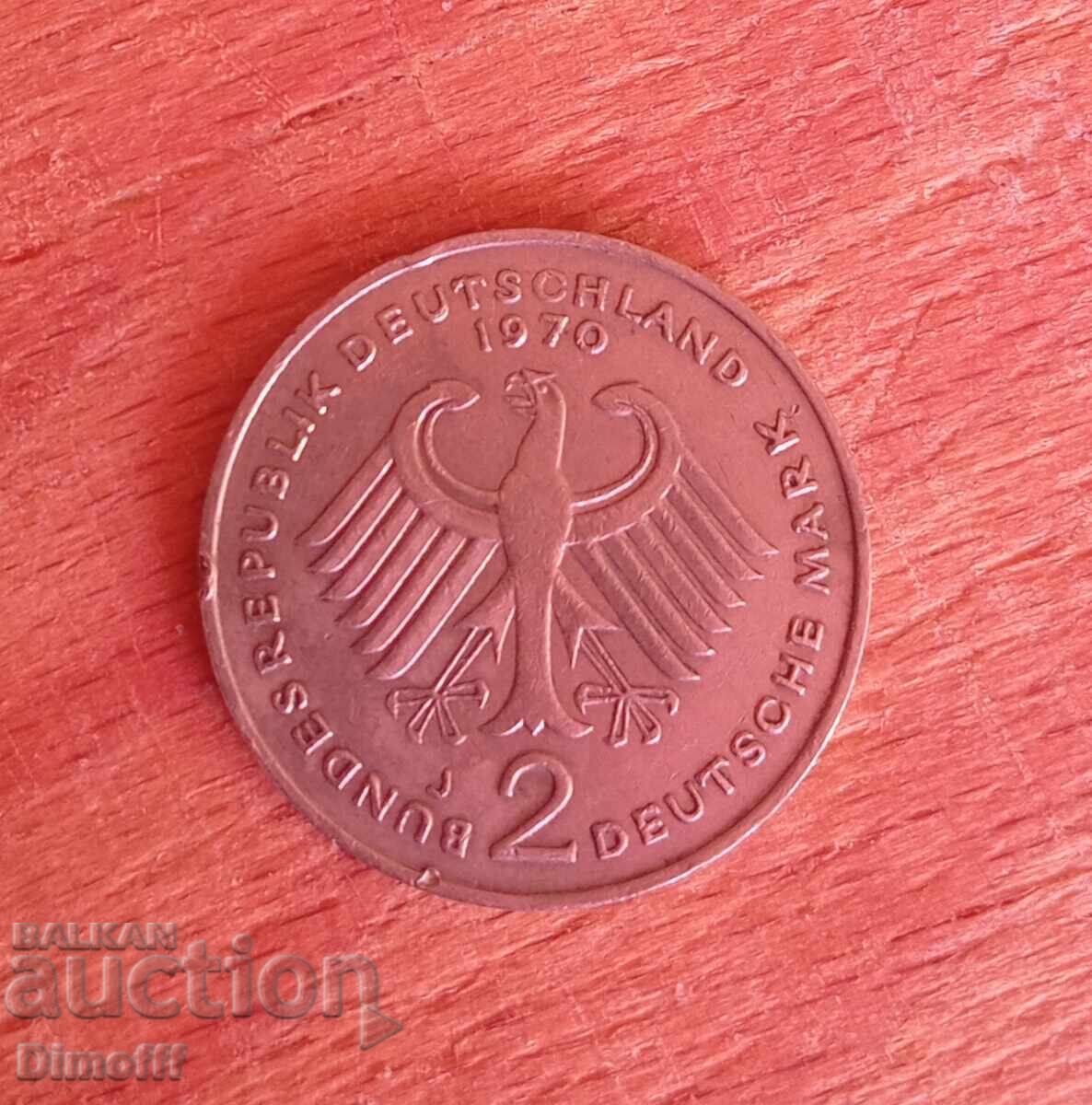 Монета 2 марки Германия 1970 с цена € 2.00 | 3.91 лв. Монета 2 марки Германия 1970 с цена € 2.00 | 3.91 лв.