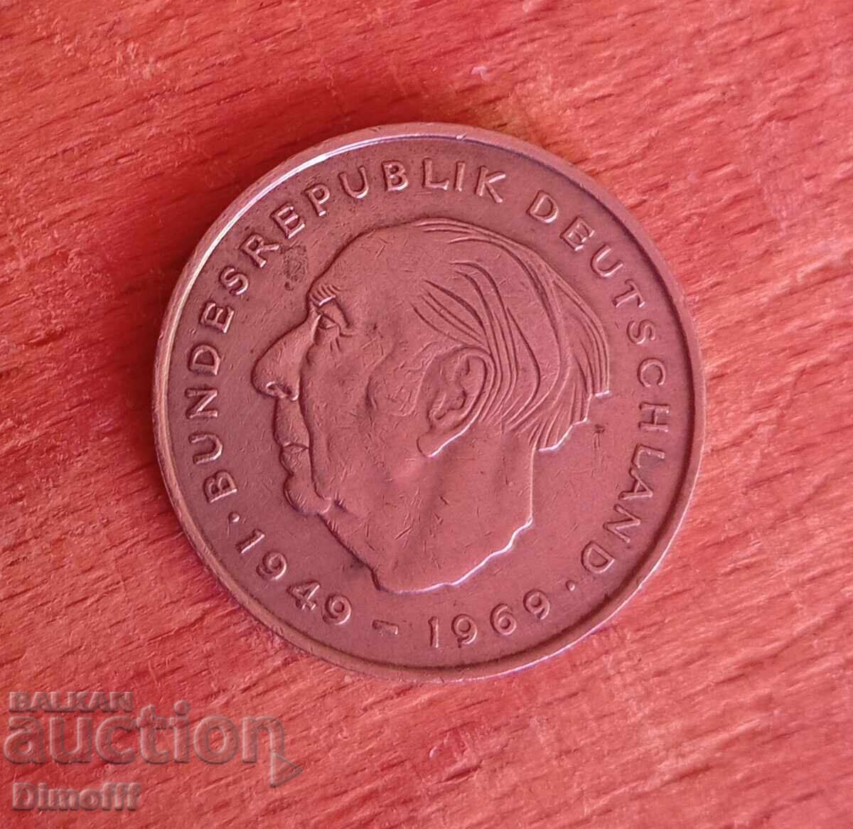 Монета 2 марки Германия 1970 Монета 2 марки Германия 1970