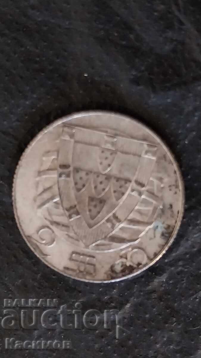 Old silver coin from Portugal 2.50 Escudos 1946 with price € 5.00 | 9.78 BGN