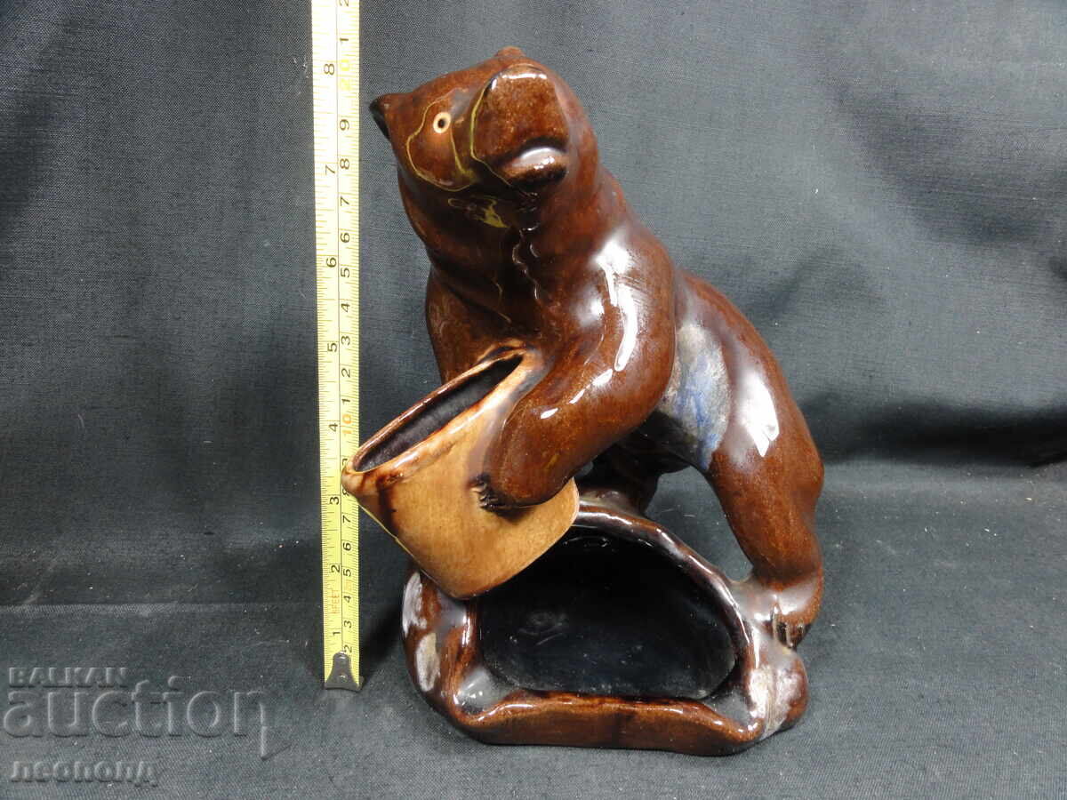 VECHE FIGURINĂ CERAMICĂ RETRO SOVIETICĂ URS APLICĂ DE CENUȘĂ - 5