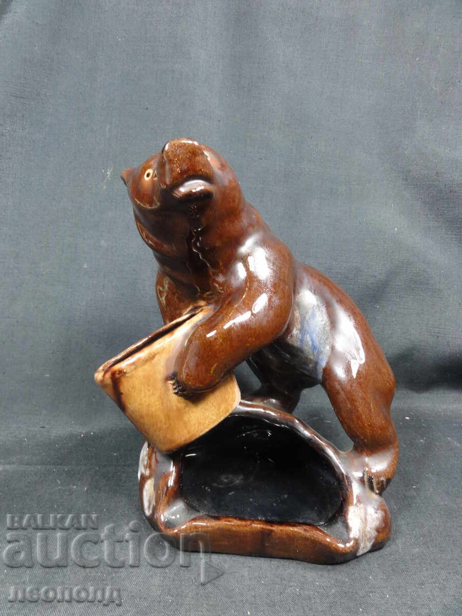 VECHE FIGURINĂ CERAMICĂ RETRO SOVIETICĂ URS APLICĂ DE CENUȘĂ - 7