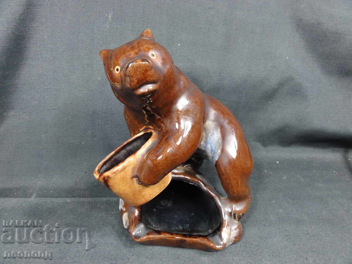 VECHE FIGURINĂ CERAMICĂ RETRO SOVIETICĂ URS APLICĂ DE CENUȘĂ